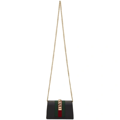 Shop Gucci Black Super Mini Sylvie Bag In 1060 Black