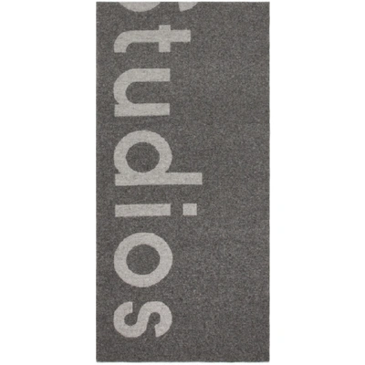 Shop Acne Studios Grey Toronty Logo Scarf