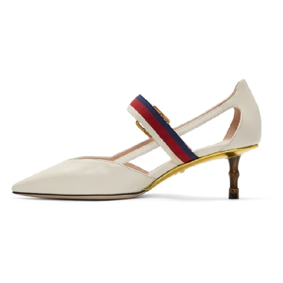 Shop Gucci Ivory Unia Bamboo Heels In 9082 Ivory