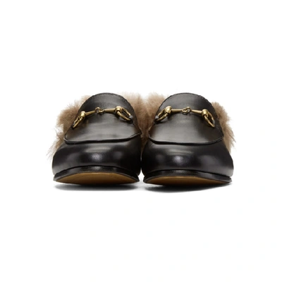 Shop Gucci Black Jordaan Wool-lined Slippers In 1063 Black