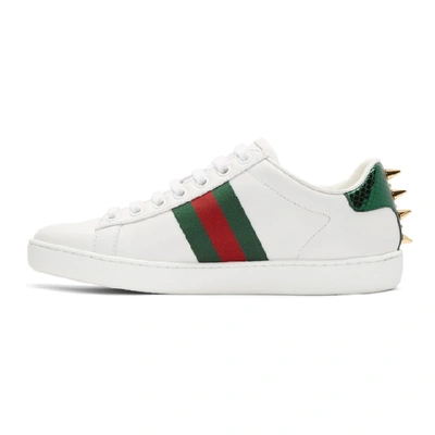 Shop Gucci White Pearl Stud New Ace Sneakers