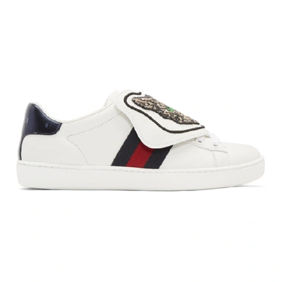 Shop Gucci White New Ace Sneakers In 9060 White