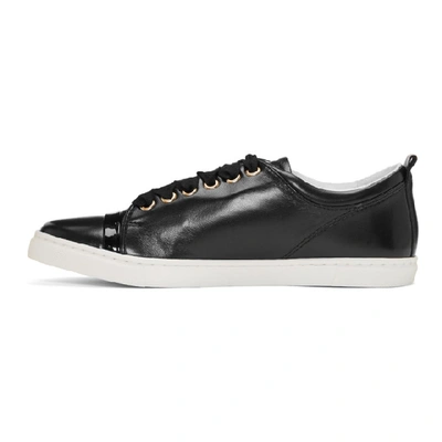 Shop Lanvin Black Leather Sneakers In 10 Black