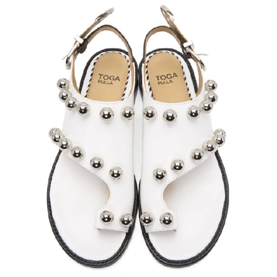 Shop Toga Pulla White Studded Sandals
