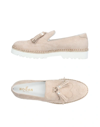 Shop Hogan Loafers In Beige