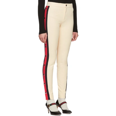 Shop Gucci Ivory Snap Buttons Leggings In 9376 Ivory
