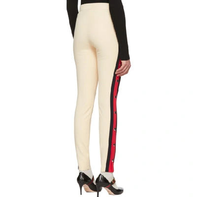 Shop Gucci Ivory Snap Buttons Leggings In 9376 Ivory