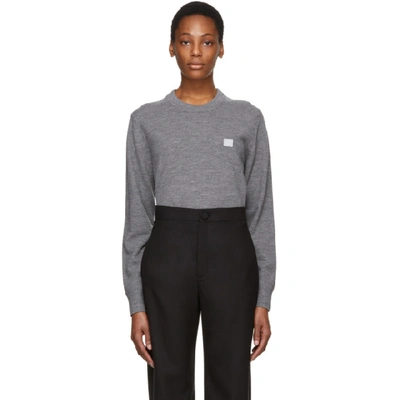 Shop Acne Studios Grey Nalon Face Sweater