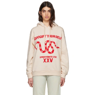 Shop Gucci Off-white 'fy Yourself' Hoodie