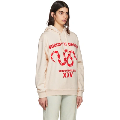 Shop Gucci Off-white 'fy Yourself' Hoodie