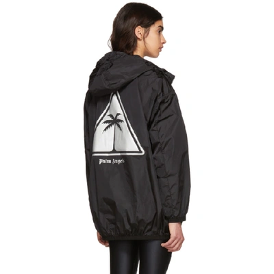 Shop Palm Angels Black Palm Icon Windbreaker Jacket