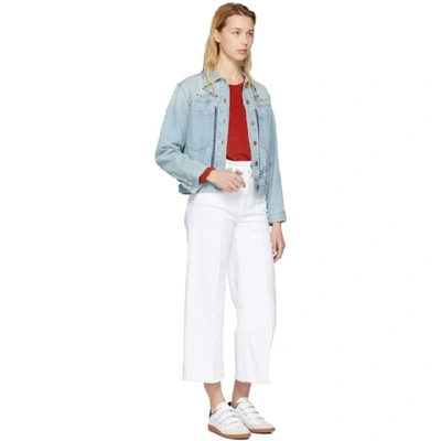 Shop Isabel Marant Étoile Isabel Marant Etoile Blue Cabella Embroidered Denim Jacket In Blue 30bu