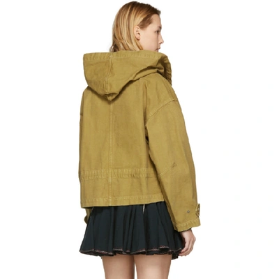 Shop Isabel Marant Étoile Isabel Marant Etoile Brown Lagilly Short Cotton Trench Jacket In Ochre 10oe
