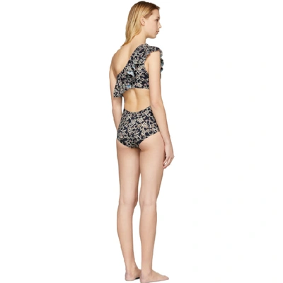 Shop Isabel Marant Étoile Isabel Marant Etoile Black Sicilya Single-shoulder Swimsuit In Faded Black