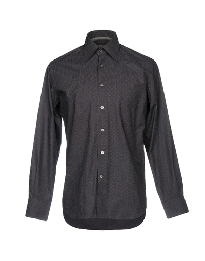 Shop Canali Patterned Shirt In Dark Blue