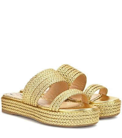 Shop Charlotte Olympia Hackney Leather Sandals In Gold
