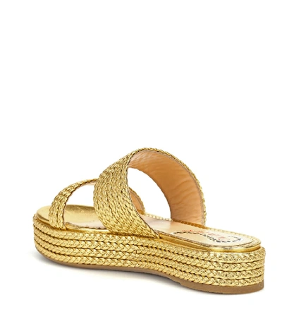 Shop Charlotte Olympia Hackney Leather Sandals In Gold