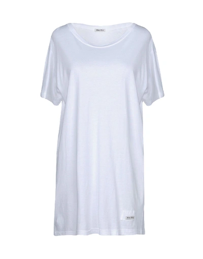 Shop Miu Miu T-shirts In White