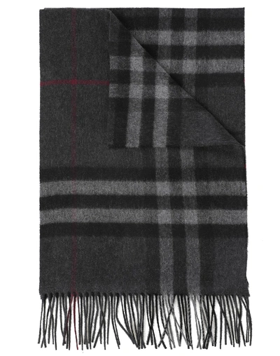 Shop Burberry Giant Icon Scarf In Charcoal Check