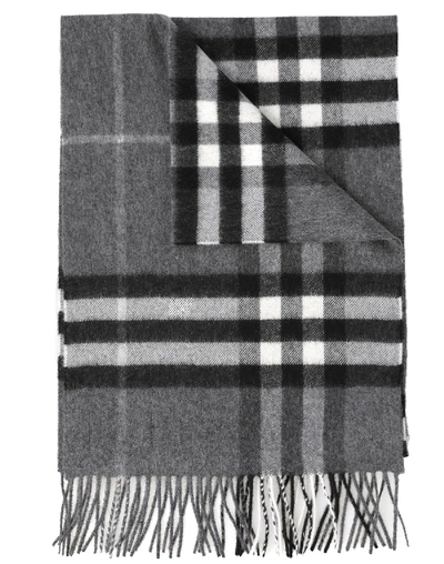 Shop Burberry Giant Icon Scarf In Mid Grey