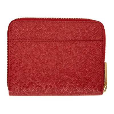 Shop Thom Browne Red Short Zip Purse Wallet
