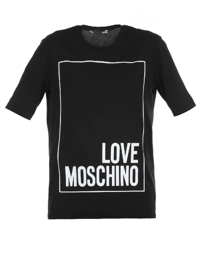 Shop Love Moschino Cotton T-shirt In Black