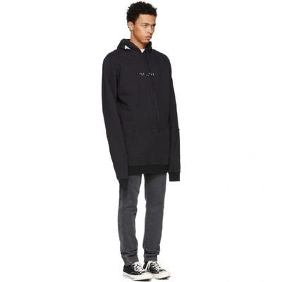 Shop Ben Taverniti Unravel Project Unravel Black Terry Distorted Hoodie In Black White