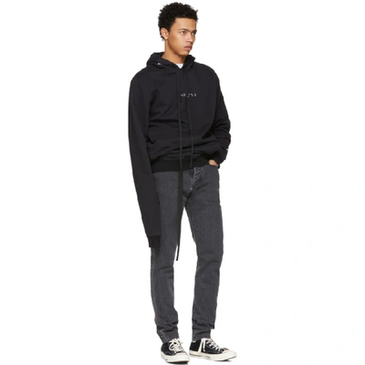 Shop Ben Taverniti Unravel Project Unravel Black Terry Distorted Hoodie In Black White