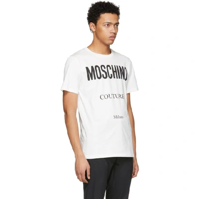 Shop Moschino Off-white Couture Logo T-shirt In A1001 White