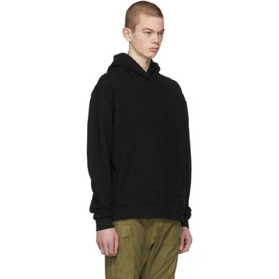 Shop John Elliott Black Oversized Cropped Hoodie