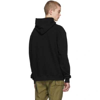 Shop John Elliott Black Oversized Cropped Hoodie