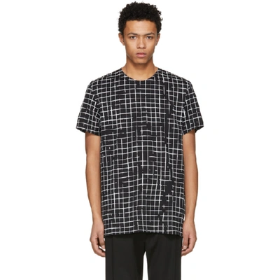 Shop Haider Ackermann Black And White Perfusion T-shirt In Blk.check