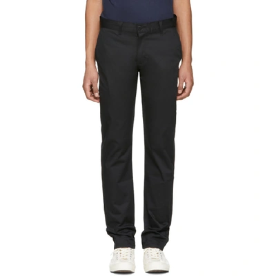 Shop Naked And Famous Denim Black Slim Chino Trousers