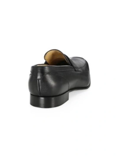 Shop Saks Fifth Avenue Collection Saffiano Leather Penny Loafers In Black