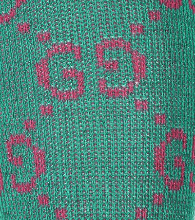 Shop Gucci Cotton-blend Gg Socks In Green