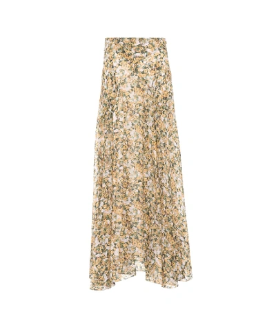 Shop Isabel Marant Ferone Floral-printed Maxi Skirt In Yellow