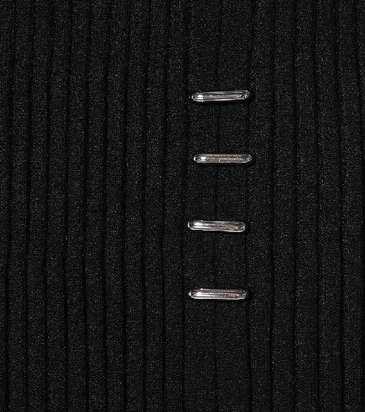 Shop Mugler Embellished Knit Midi Dress In Black