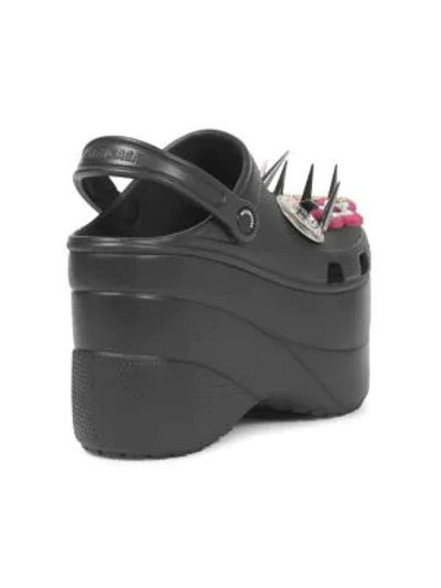 Shop Balenciaga Black Foam Platforms With Spikes