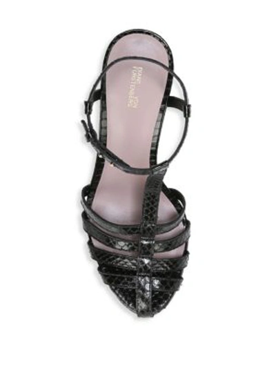 Shop Diane Von Furstenberg Eva Leather T-strap Sandals In Black