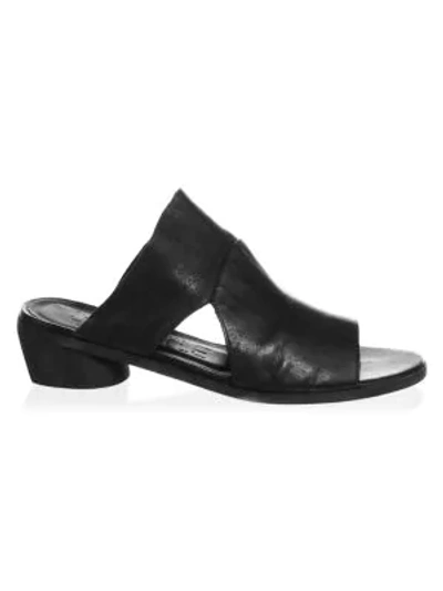 Shop Ld Tuttle Women's Peep Toe Leather Mules In Black