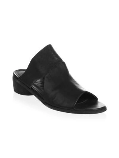 Shop Ld Tuttle Women's Peep Toe Leather Mules In Black