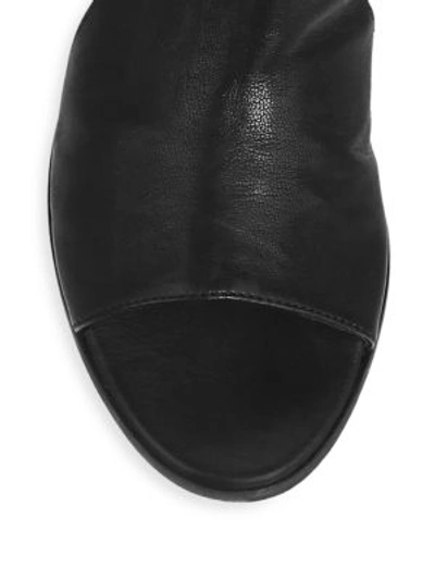 Shop Ld Tuttle Women's Peep Toe Leather Mules In Black