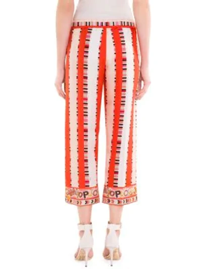 Shop Emilio Pucci Silk Twill Ama Print Crop Pants In Coral Print