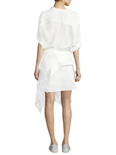 Shop Faith Connexion Silk Shirt Dress In White