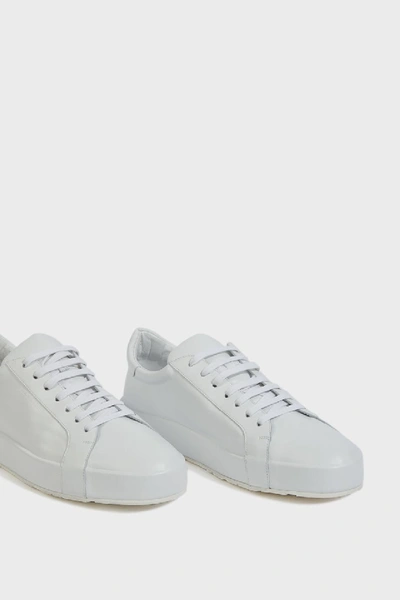Shop Jil Sander Low-top Leather Trainers In White
