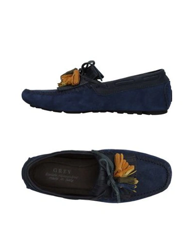 Shop Grey Daniele Alessandrini Loafers In Dark Blue