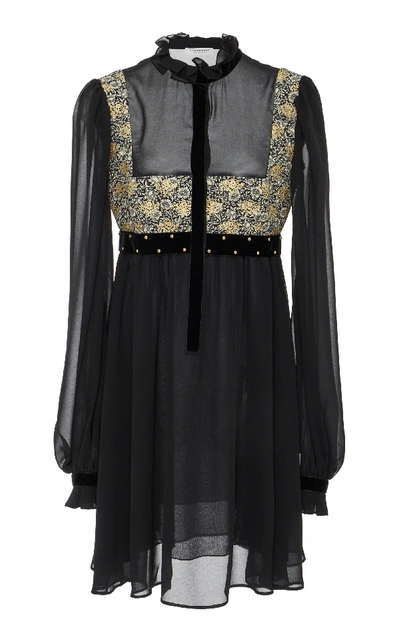 Shop Philosophy Di Lorenzo Serafini Chiffon Short Dress In Black