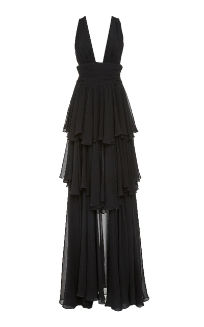 Shop Caroline Constas Paros Maxi Dress In Black