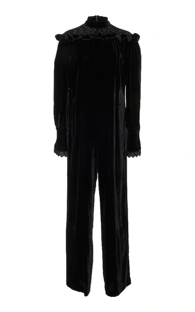 Shop Philosophy Di Lorenzo Serafini Velvet Jumpsuit In Black