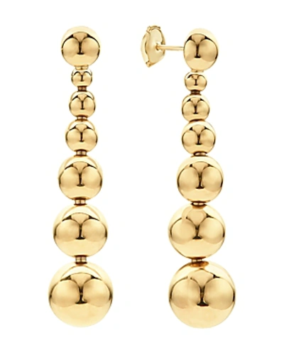 Lagos Caviar Gold Collection 18k Gold Graduated Seven Bead Drop Earrings In Gold